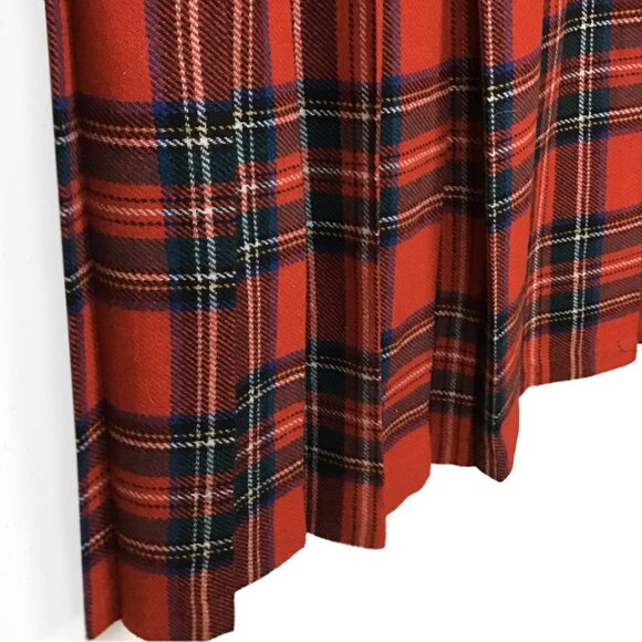 ANN STEVENS NEW YORK Vintage Wool Blend Wrap Plaid Long Length Skirt - Picture 4 of 8
